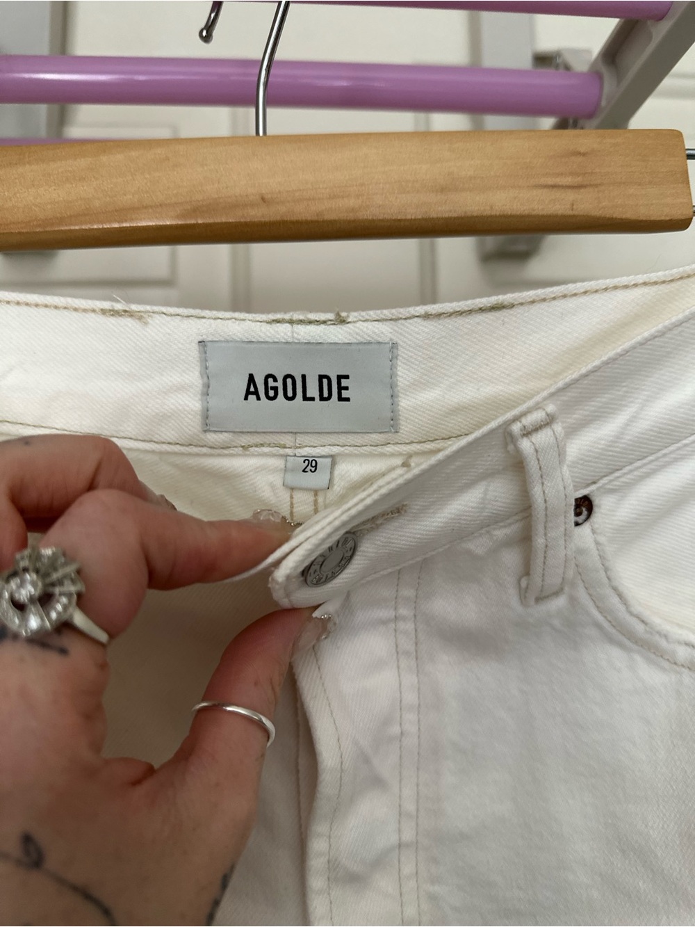 AGOLDE Parker Long High-Rise Denim Shorts - Picture 3 of 5